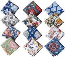 Assorted Cloth Napkins Set Hand Block Floral Printed Cotton Dinner Table Napkins Napkin price
