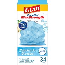 Glad Tall Kitchen Trash Bags 13 Gallon, MaxStrength Beachside Breeze Garbage Bag Trash Bags price