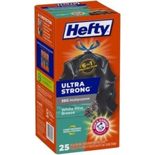 Hefty Ultra Strong Large Trash Garbage Bags 30 Gallon, 25pc Pine Breeze Trash Bags price