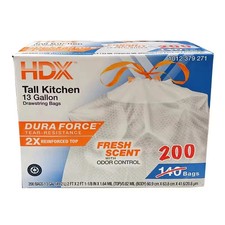 13 Gallon Fresh Scent Tall Kitchen Trash Bags with Drawstring, 200-Count Trash Bags price