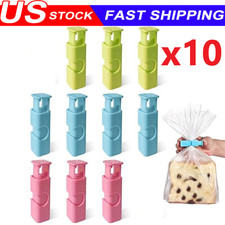 10PCS Bread Bag Clips Reusable Tie Storage Sealing Snack Fridge Freezer Fresh US Refrigerator Bags price