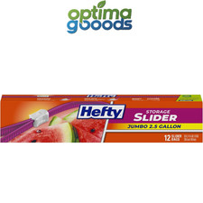 Hefty Slider Jumbo Storage Bags, 2.5 Gallon Size, 12 Count, Durable & Leak-Proof Refrigerator Bags price