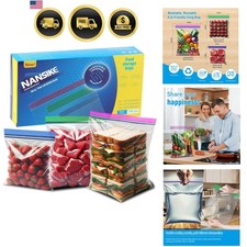 100-Pack Food Storage Freezer Bags - 3 Sizes, Reusable with Zipper Lock for F... Refrigerator Bags price