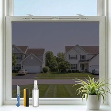 One Way Privacy Window Film,Black-Silver Static Cling, 17.5" x 78.7" Cling Film price