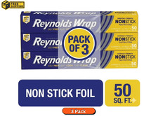 3 pk Reynolds Wrap Non-Stick Aluminum Foil Roll, 12 inches Wide, 50 Sq. Ft. Aluminum Foil price