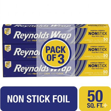 3 pk Reynolds Wrap Non-Stick Aluminum Foil Roll, 12 inches Wide, 50 Sq. Ft. Aluminum Foil price