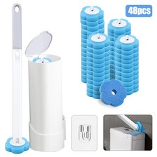 Disposable Toilet Brush Set Wall Mounted Cleaner w/ 48 Wand Refills for Bathroom Toilet Set price