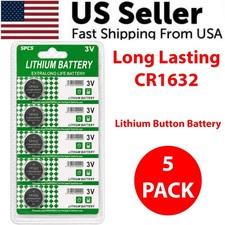 5 PACK FRESH LONG LIFE CR1632 ECR1632 1632 3V Lithium Coin Battery Expire 2031 Battery price