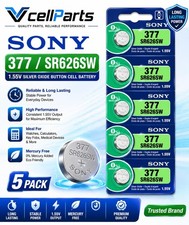 MURATA / SONY 377 SR626SW (5 piece) SR626 V377 Watch Battery USA seller Battery price