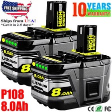 2PACK For RYOBI 18V 8.0Ah P108 High Capacity Battery 18Volt Lithium-Ion One Plus Battery price