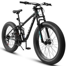 26" Mountain Bike, Full-Suspension 21 Speed, Disc Brakes, 26x4" Fat Tire Mountain Bikes price