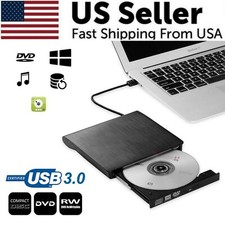 Slim External CD DVD RW Drive USB 3.0 Writer Burner Player Black For Laptop PC CD & DVD Drives price