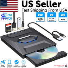 External CD DVD Drive USB 3.0 Writer Burner Player for PC Laptop Windows 11 10 CD & DVD Drives price