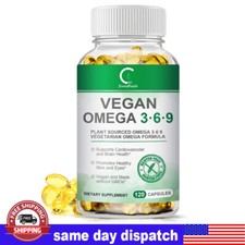 Omega 3-6-9 Vegan Capsules 1360mg High Strength Support Eye & Brain Health 120PC Fish Oil / Omega 3 - 6 - 9 price
