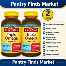 2-Pack Nature Made Triple Omega 3-6-9 180 Softgels each Fish Oil / Omega 3 - 6 - 9 price