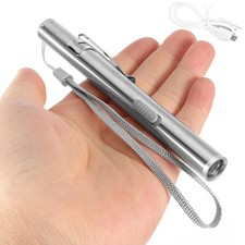 LED USB RECHARGEABLE MINI FLASHLIGHT Stainless Steel Pen Light 1000 Lumens Flashlight price