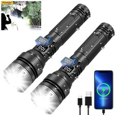 2Pack 99000000LM Super Bright LED Tactical Flashlight Rechargeable Flashlights Flashlight price