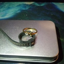 10K Yellow Gold Diamond Solitaire Ring Twist Size 5.75 Minimalist Stackable Diamond Solitaire Ring price