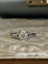 14k Solid White Gold Moissanite Solitaire Engagement Ring 6.5mm (1 carat DEW) Diamond Solitaire Ring price