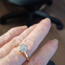 Yellow FilledDiamond Cluster Engagement Ring Round White Stone Size 6.5 Diamond Solitaire Ring price