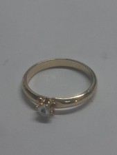 Vintage 10K Yellow Gold Diamond Solitaire Illusion Engagement Ring Size 8.5... Diamond Solitaire Ring price
