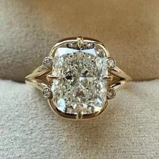 4.00 Ct Cushion Cut Diamond Wedding Ring 14K Yellow Gold Diamond Solitaire Ring price