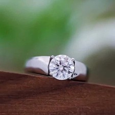 2 Ct Round cut Natural Diamond solid 14K White gold Wedding and Engagement Ring Diamond Solitaire Ring price