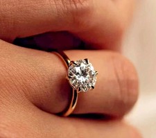 1.00Ct Round Natural Diamond Solitaire Engagement Ring 14K Yellow Gold Size 5 6 Diamond Solitaire Ring price