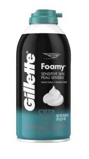 Gillette Foamy Shave Foam Cream for SENSITIVE Skin 11oz Shaving Gels / Foams / Creams price