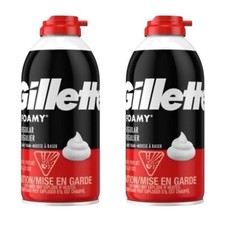 Gillette Shave Foam 2 Pack Regular Foamy Classic Soft Mens Smooth Red FC1 Shaving Gels / Foams / Creams price