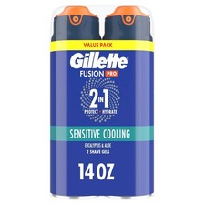 Gillette Pro Shaving Gel for Men, Fragrance Free, Twin Pack, 14 oz free ship Shaving Gels / Foams / Creams price