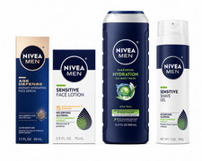 NIVEA MEN Skincare Grooming Set Body Wash SPF Lotion Serum Shave Gel Shaving Gels / Foams / Creams price