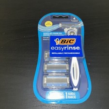 BIC Easy Rinse 4 Blade Refillable Men's Razor Handle + 3 Cartridges New Razors and Refills price