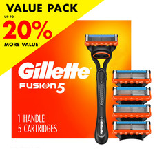 Gillette Fusion5 Manual Razor Blade Men, 1 Handle and 5 Blade Refills, Black Razors and Refills price