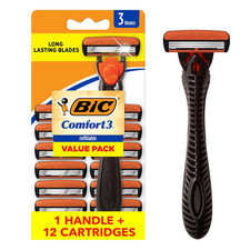 Comfort 3 Men'S Refillable 3-Blade Razors with 1 Handle and 12 Cartridges, Smoot Razors and Refills price