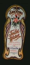 1910's SAN REMO TOILET WATER LABEL/ROSE FLOWER PERFUMERS Cologne & Rose Water price