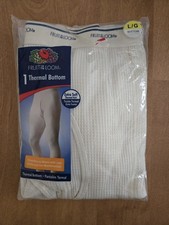 FRUIT OF THE LOOM Mens Thermal Bottoms Long Johns Large Soft Thermal Underwear price