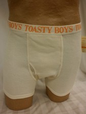 Toasty Boys Organic Waffle Thermal Boxer Brief Natural Medium NWT #1397A Thermal Underwear price
