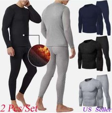 Men Winter Thermal Fleece Lined Long Johns Top Bottom Set Underwear Ultra-Soft Thermal Underwear price