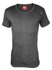 Heat Holders - Men's Grey White Cotton Thermal Underwear Short Sleeve Vest Top Thermal Underwear price