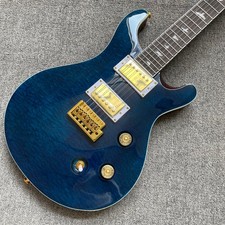 Blue Quilted Top Solid body Electric Guitar Stainless Rounded Fret Gold Hardware Electric Guitars price