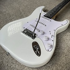 Full-Size Olympic White Electric Guitar with Rosewood Fretboard, S-S-S Pickups Electric Guitars price