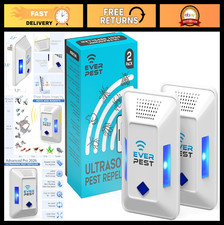 2-Pack Ultrasonic Pest Repeller - Bug, Flea, Roach, Mouse & Insect Deterrent Insect-Tick-Pest Repellent price