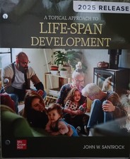A TOPICAL APPROACH TO LIFESPAN DEVELOPMENT  JOHN SANTROCK 2025 RELEASE looseleaf General Topics price