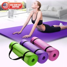 Exercise Yoga Mat 1/2-Inch Thick w/Carry Strap Gym Pilates Meditation Fitness Pilates Mat price