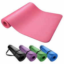 Extra Thick 10mm Exercise Yoga Pilates Mat Gym Fitness NBR 72"x 24" w/ Bag Strap Pilates Mat price