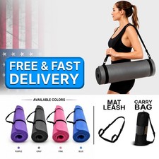 Exercise Yoga Mat 1/2-Inch Thick w/Carry Strap Gym Pilates Meditation Fitness Pilates Mat price