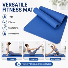 Extra Thick 10mm Exercise Yoga Pilates Mat Gym Fitness NBR 72"x 24" w/ Bag Strap Pilates Mat price