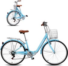 Foldable Beach Cruiser Bike, 26" Folding Women's Bike with 7 Speed Shifting Folding Bicycle price
