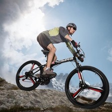 26 in Folding Mountain Bike 21 Speed Bicycle Women Men Full Suspension MTB Bike Folding Bicycle price